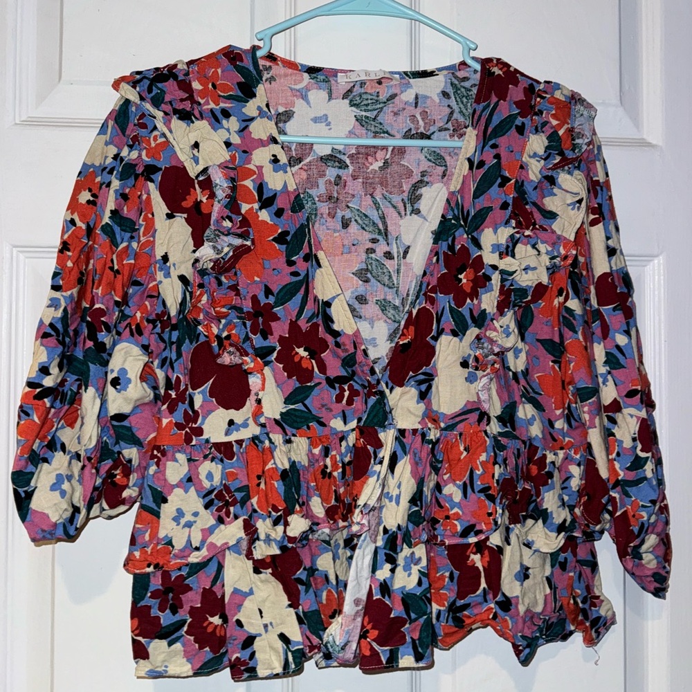 KARLIE short sleeve floral top